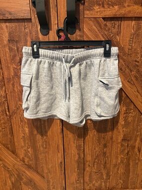 Reflex Light Gray Athletic Drawstring Cargo Shorts
